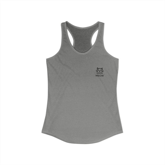 Dios Meow Black Kitty Racerback Tank