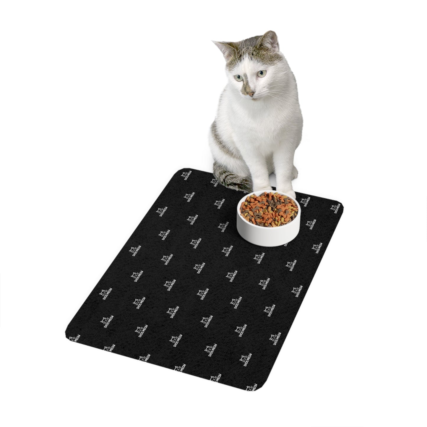 Black & White Pet Food Mat (12x18)