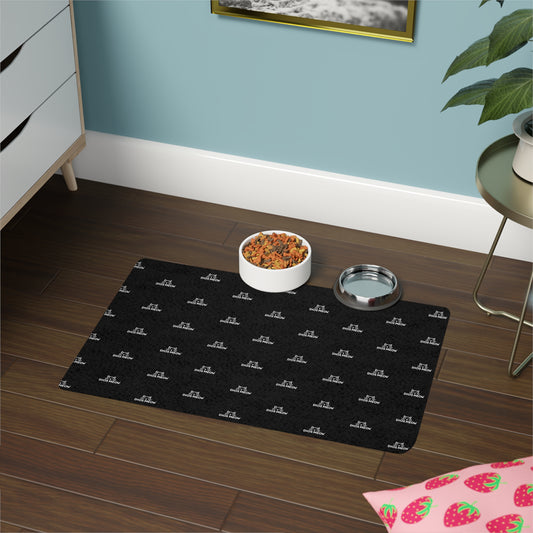 Black & White Pet Food Mat (12x18)