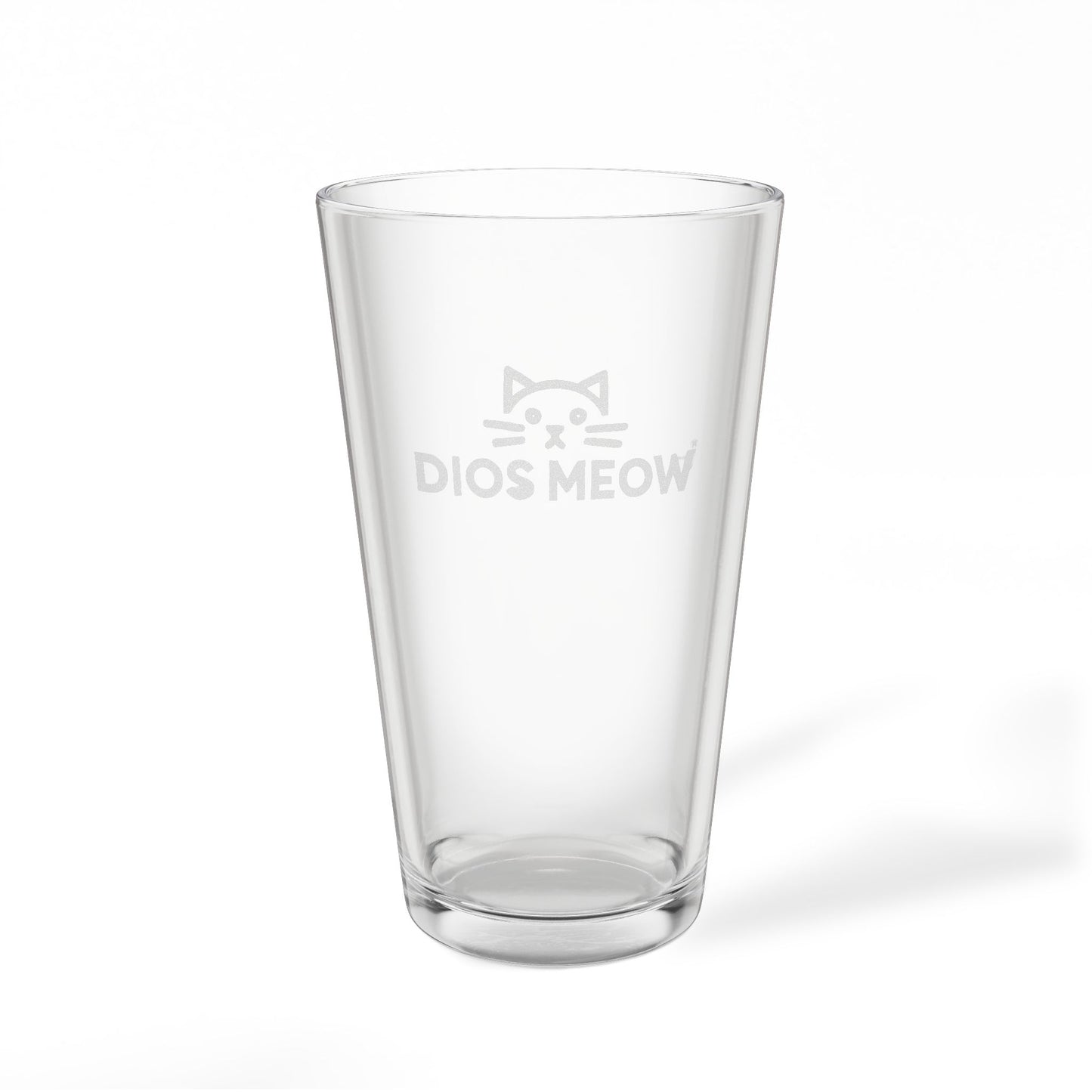 Dios Meow Engraved Pint Glass, 16oz