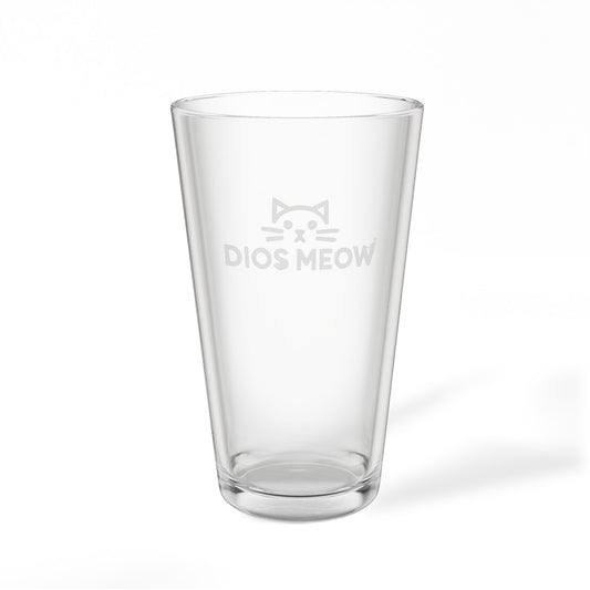Dios Meow Engraved Pint Glass, 16oz