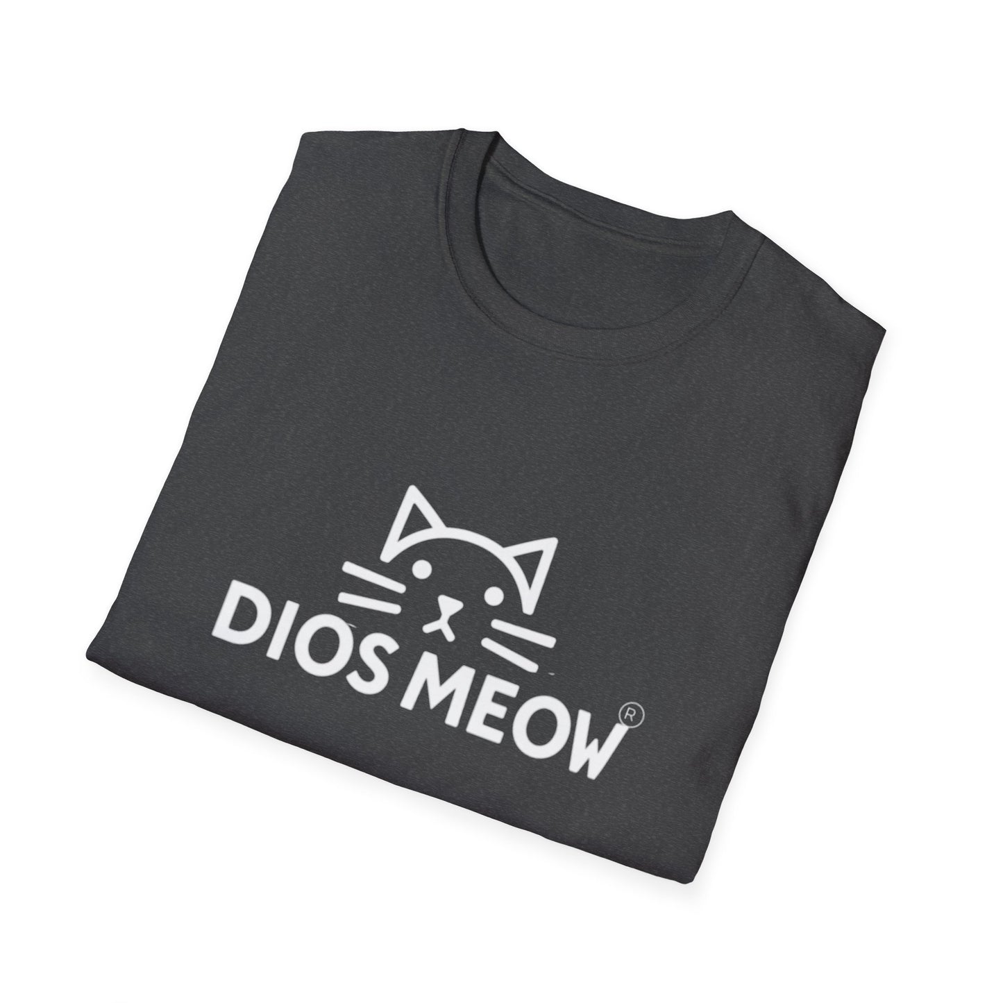 White Letter Dios Meow Unisex Softstyle T-Shirt