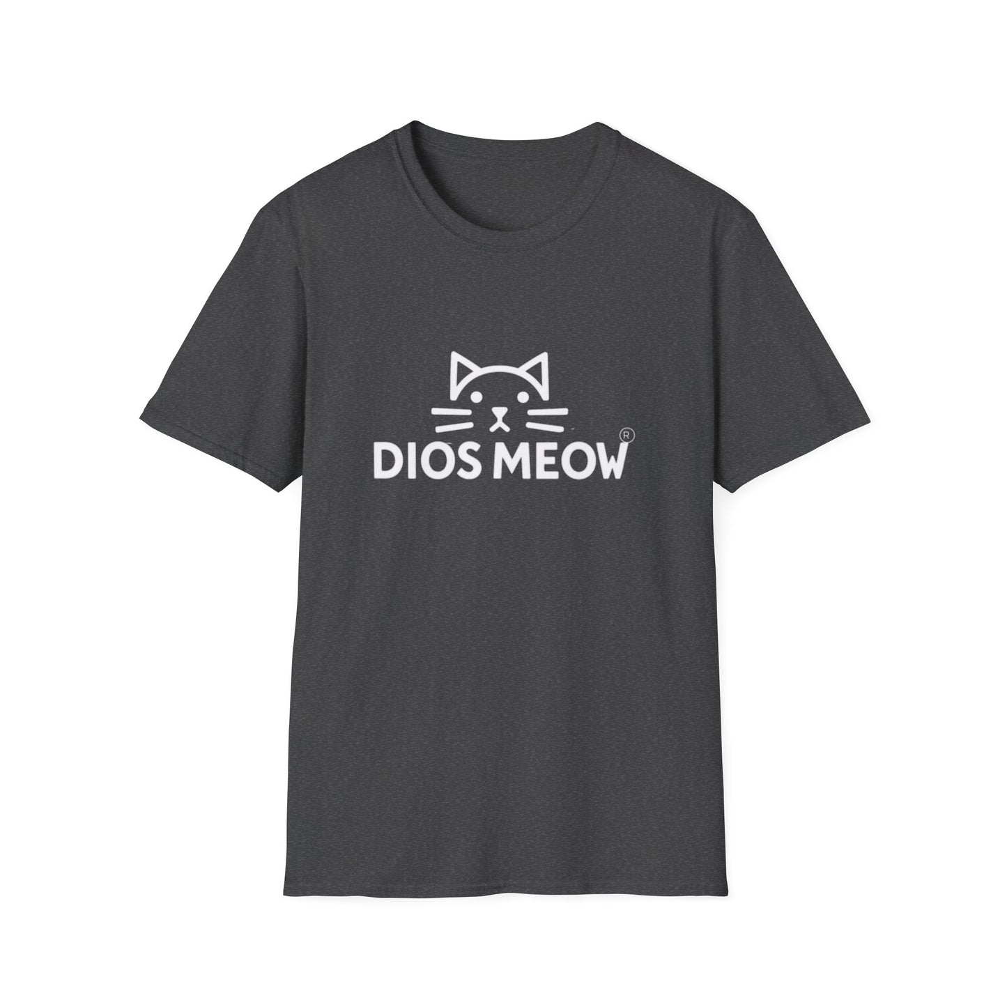 White Letter Dios Meow Unisex Softstyle T-Shirt