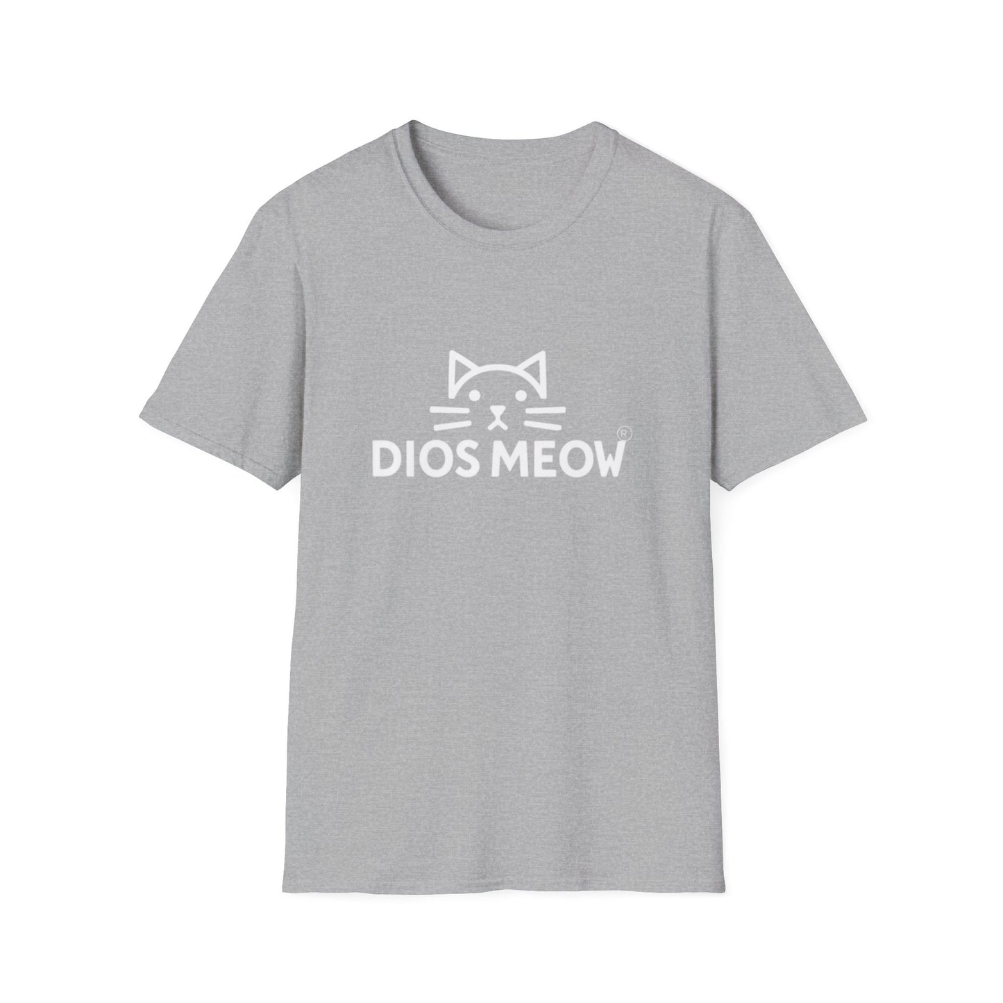 White Letter Dios Meow Unisex Softstyle T-Shirt