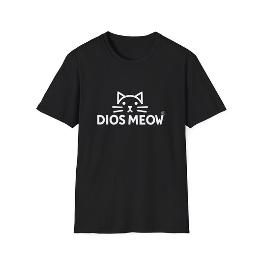 White Letter Dios Meow Unisex Softstyle T-Shirt